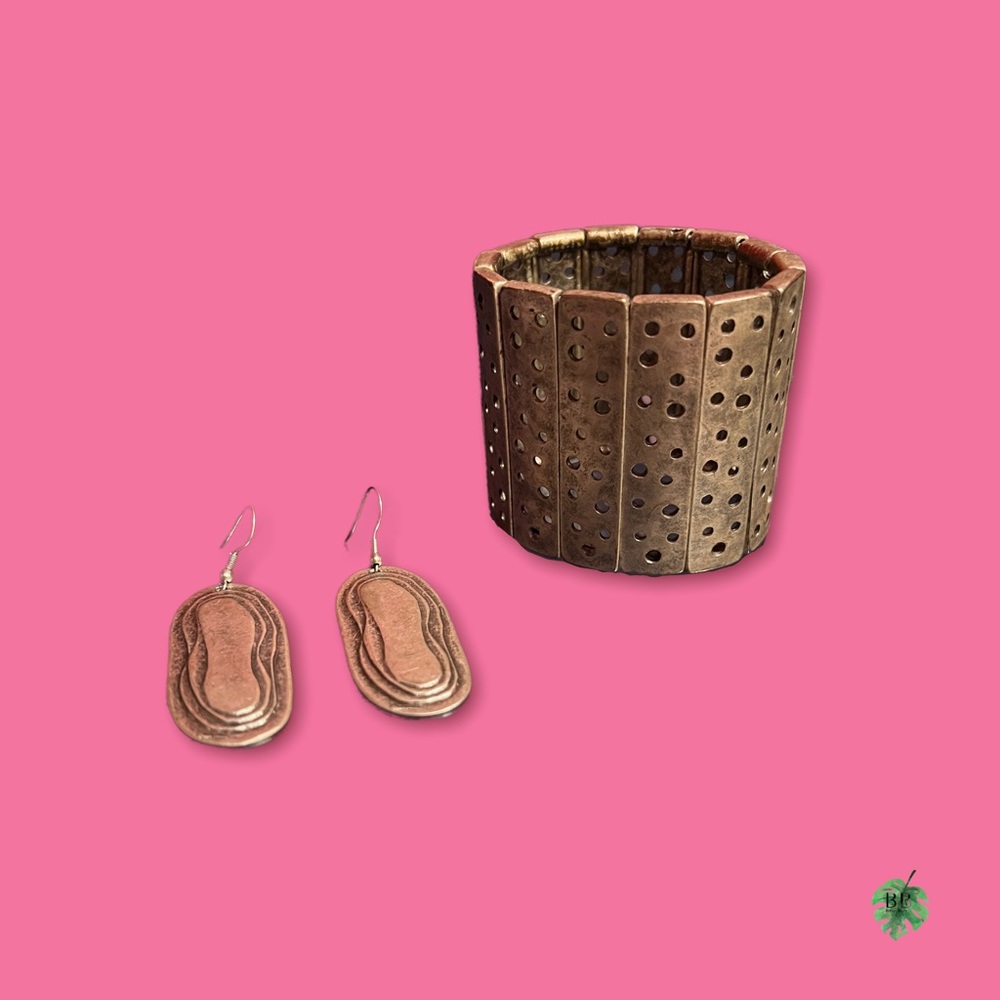 Bangle Bracelet and Earrings Set